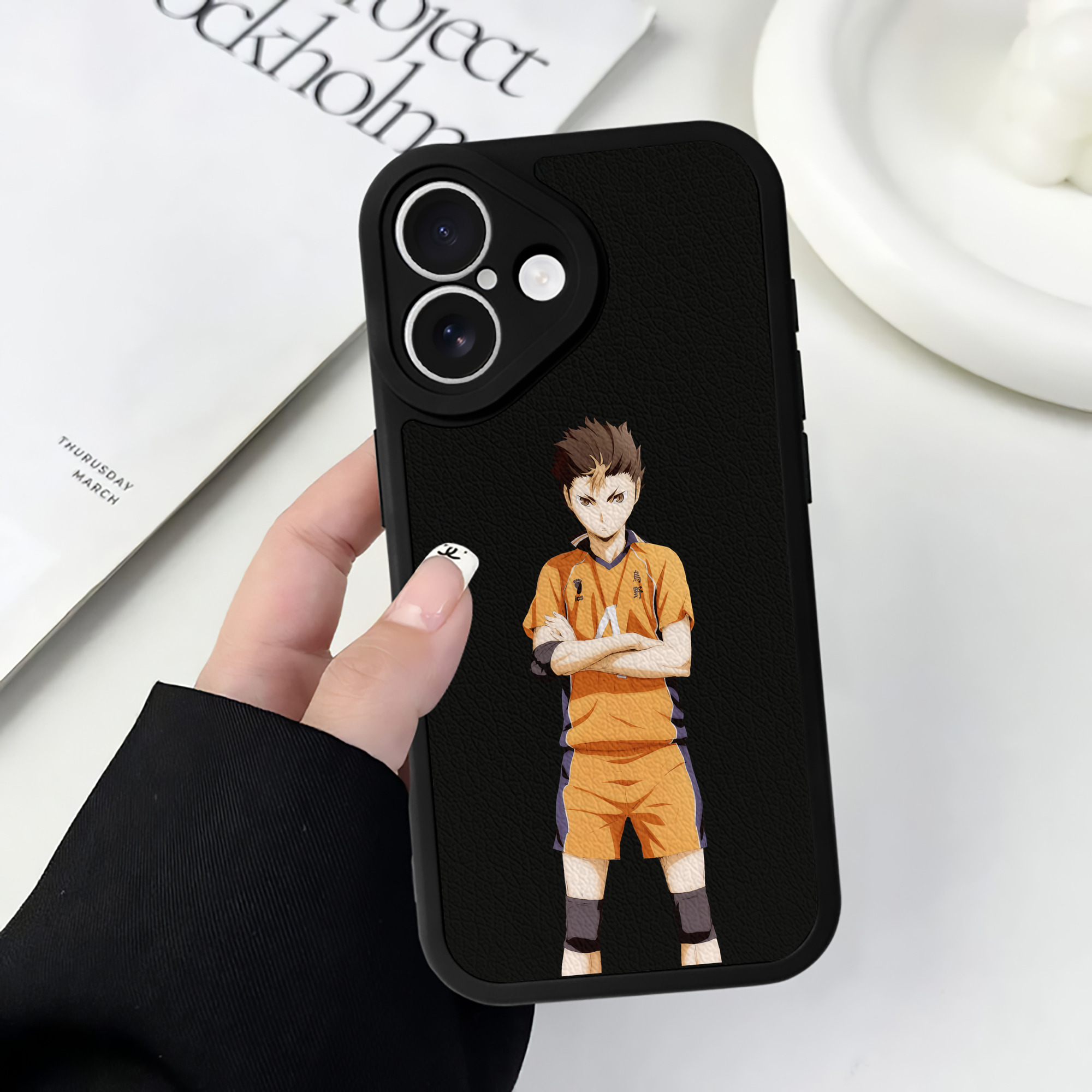 （画像用） ハイキュー!! Haikyu!! 【iPhone 16シリーズ対応】シリコンスマホケース（レザー調） 材質：シリコン